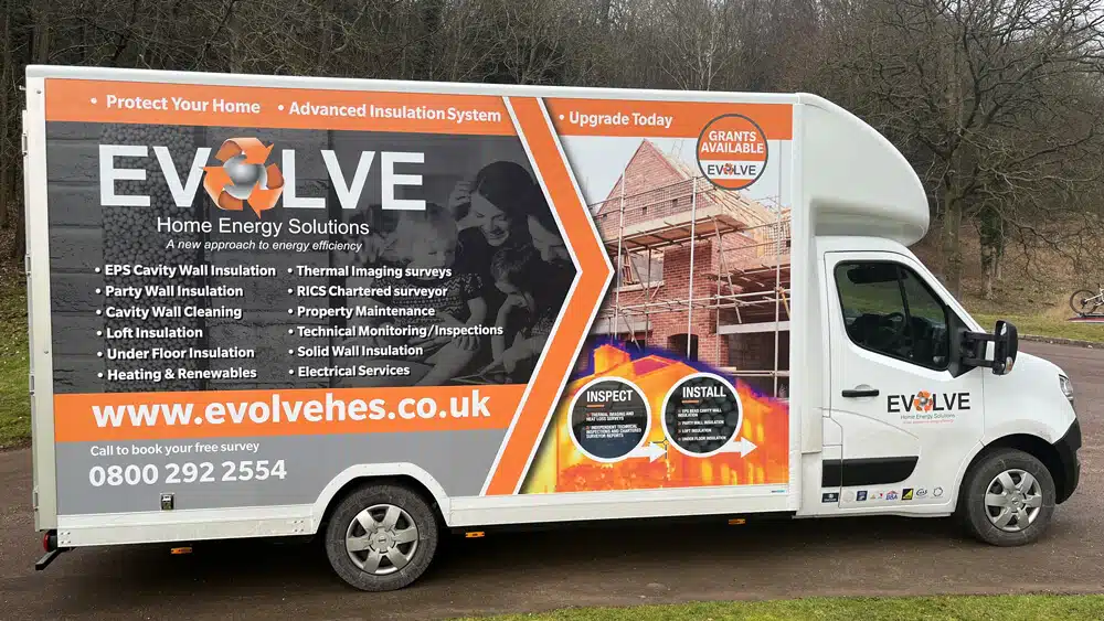 evolve home energy solutions installation van